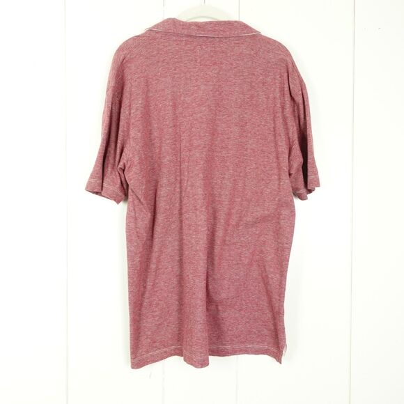 Billy Reid Mens Short Sleeve Polo Shirt Size 2XL Heather Red Front Pocket Casual - Picture 4 of 7